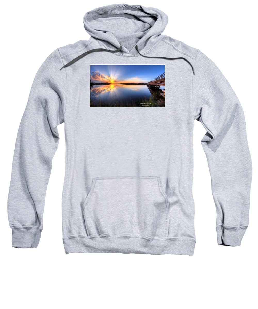 Sunset Sweatshirt featuring the photograph Patcong Rays by John Loreaux