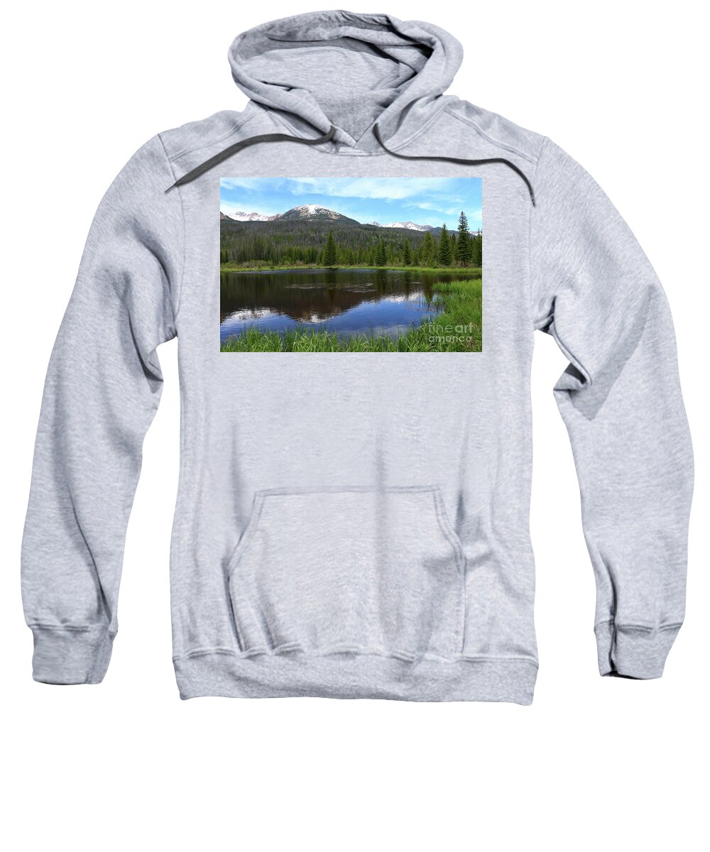  Colorado Sweatshirt featuring the photograph Peaceful Beaver Ponds View by Christiane Schulze Art And Photography