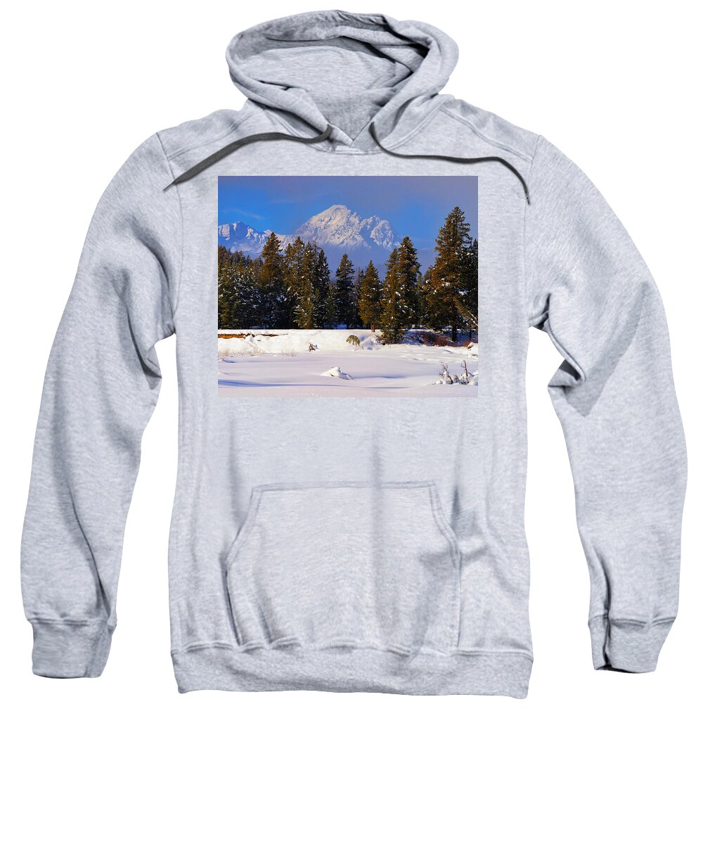 Tetons Sweatshirt featuring the photograph Peaking Through by Greg Norrell