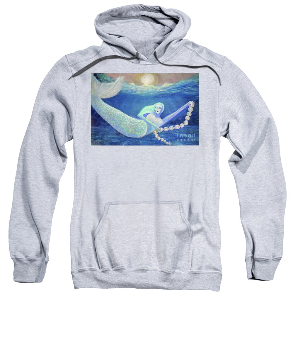 Abstract Sweatshirt featuring the painting Pearl Of The Sea by Lyric Lucas
