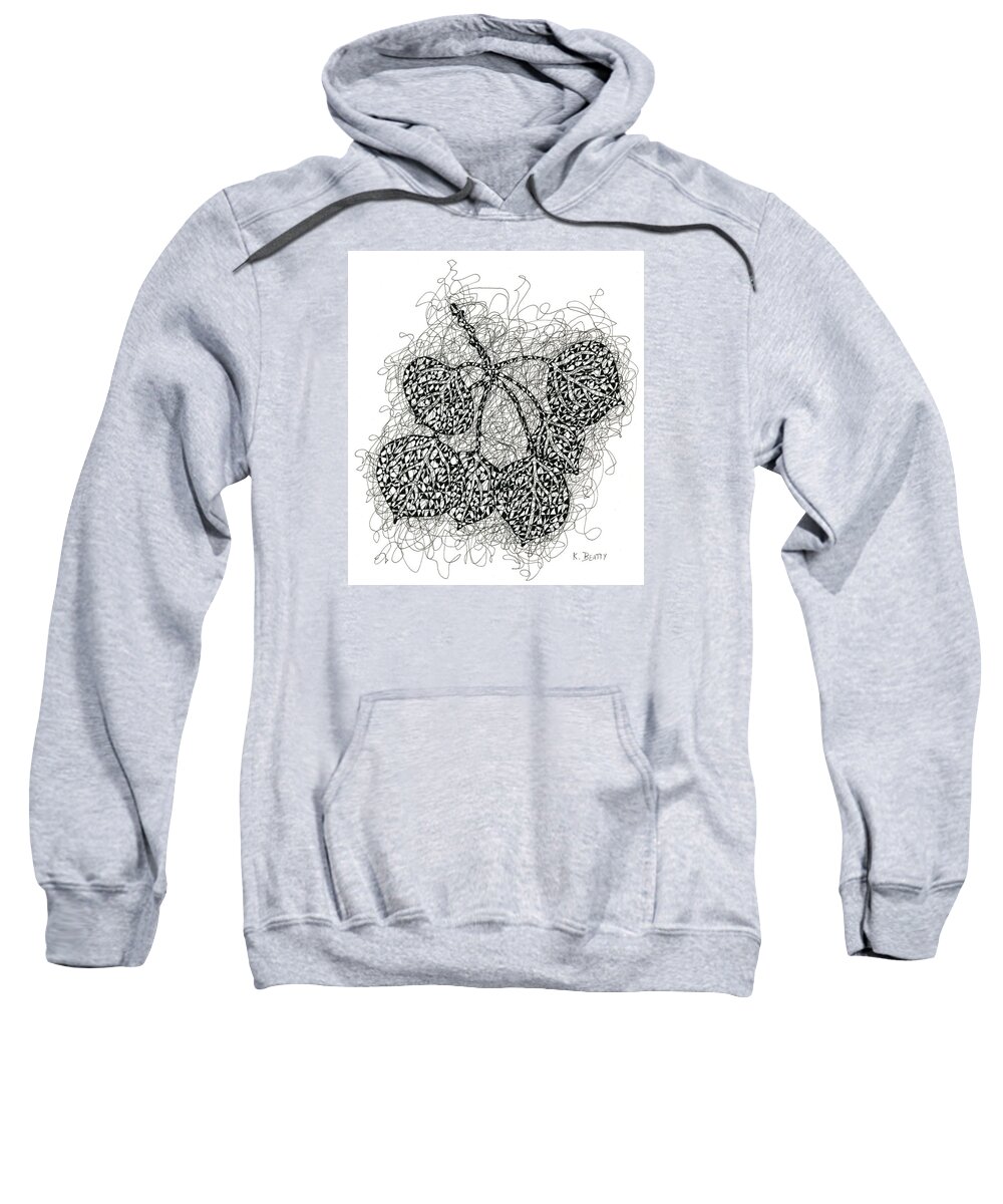 Pen Sweatshirt featuring the drawing Pen and Ink Drawing of Aspen Leaves by Karla Beatty