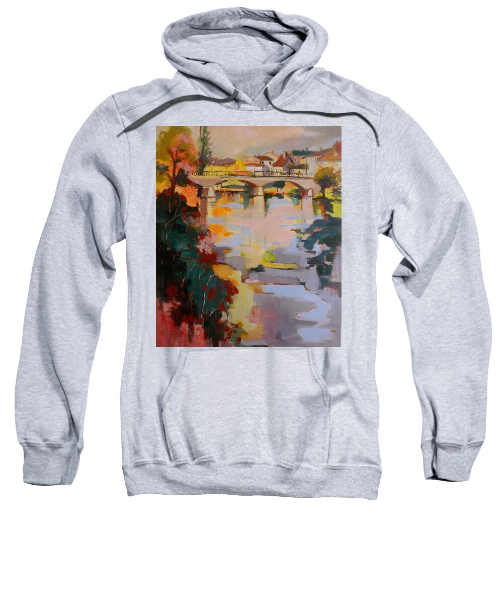 Perigueux Sweatshirt featuring the painting Perigueux 2016 by Kim PARDON