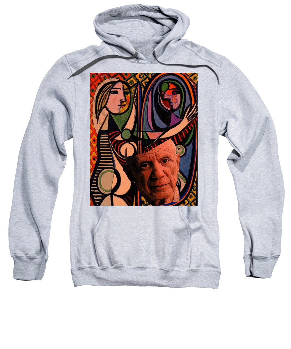 Art Sweatshirt featuring the digital art Picaso Study in Orange by Tristan Armstrong