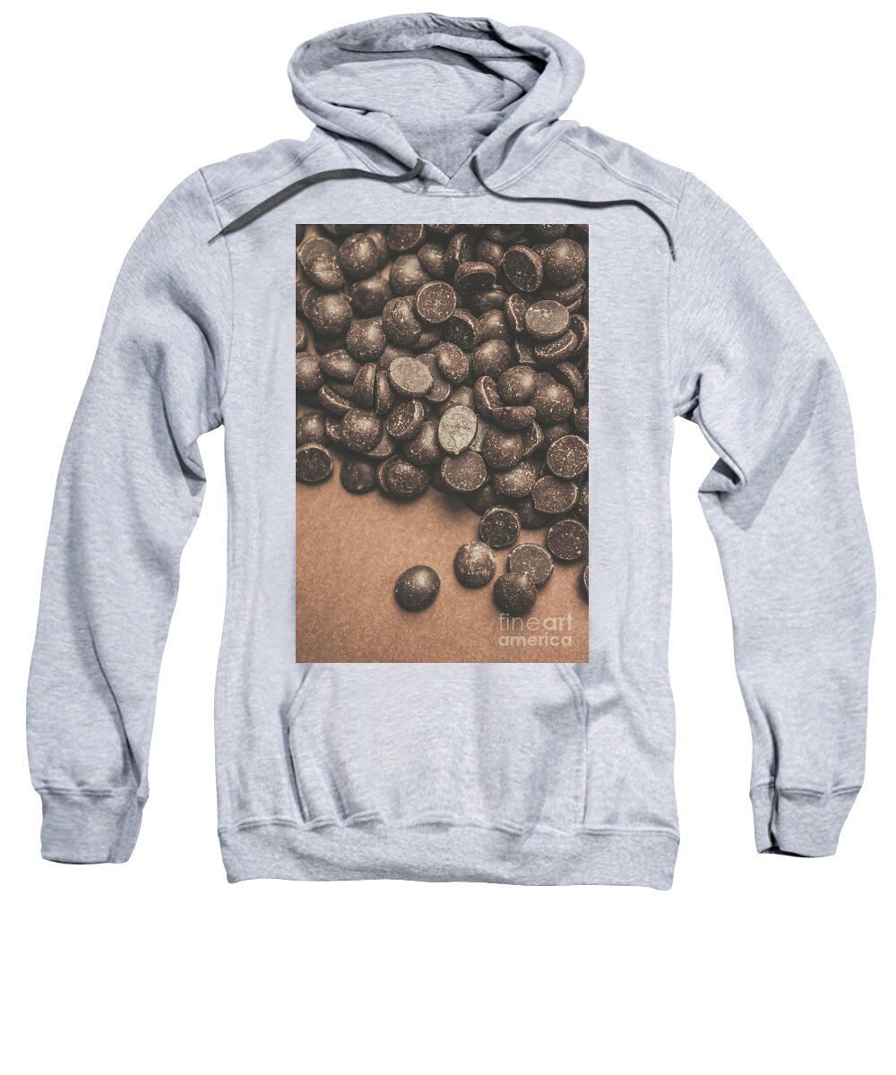 Chocolate Sweatshirt featuring the photograph Pile of chocolate chip chunks by Jorgo Photography