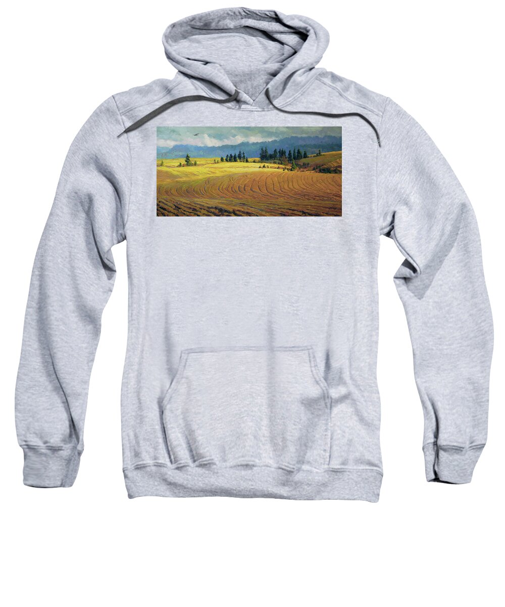 Country Sweatshirt featuring the painting Pine Grove by Steve Henderson