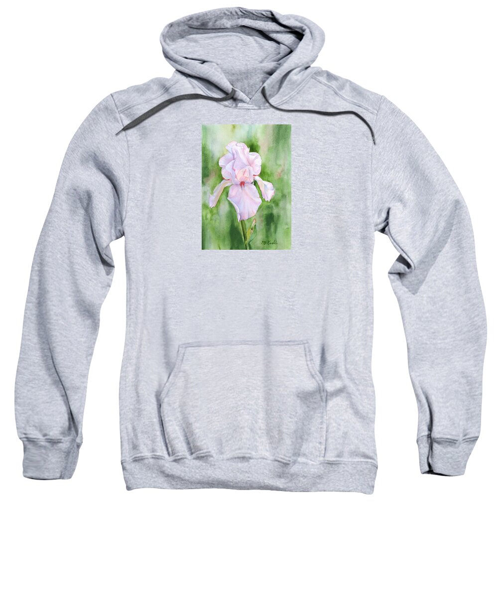 Flower Sweatshirt featuring the painting Pink Iris by Marsha Karle