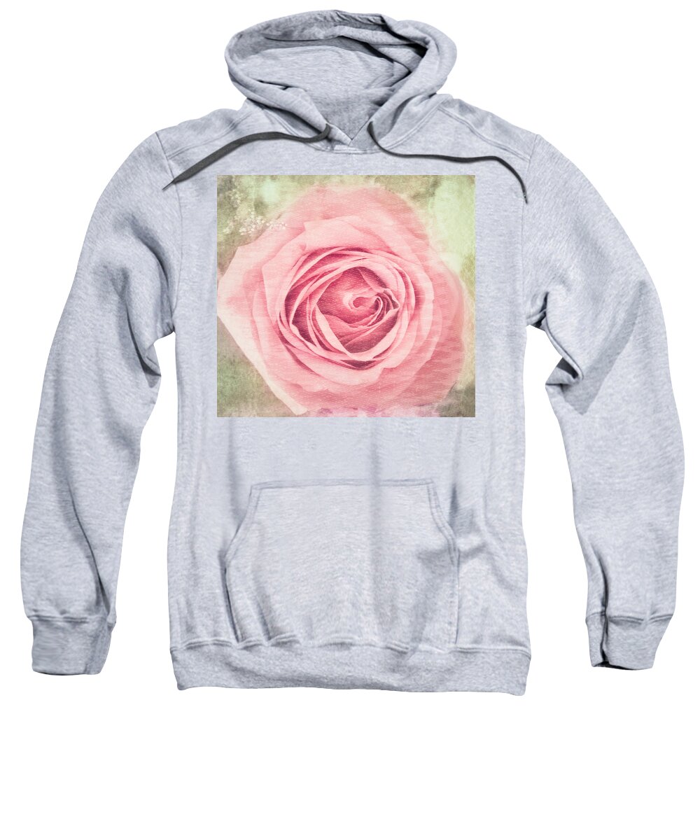 Pink Rose Sweatshirt featuring the photograph Pink, Single Rose by Cynthia Wolfe
