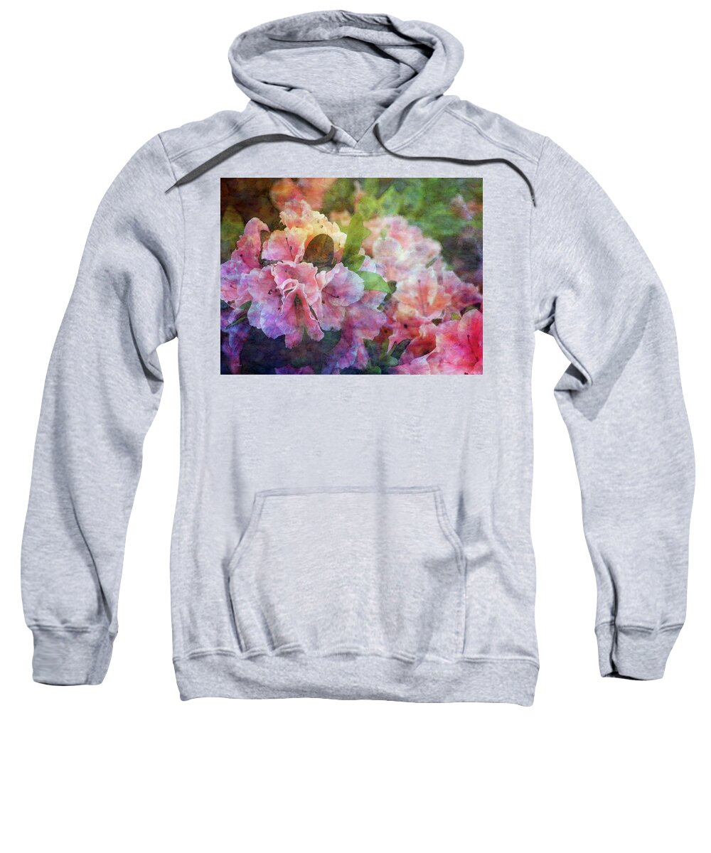 Impressionist Sweatshirt featuring the photograph Pink With White Frills 1503 IDP_3 by Steven Ward
