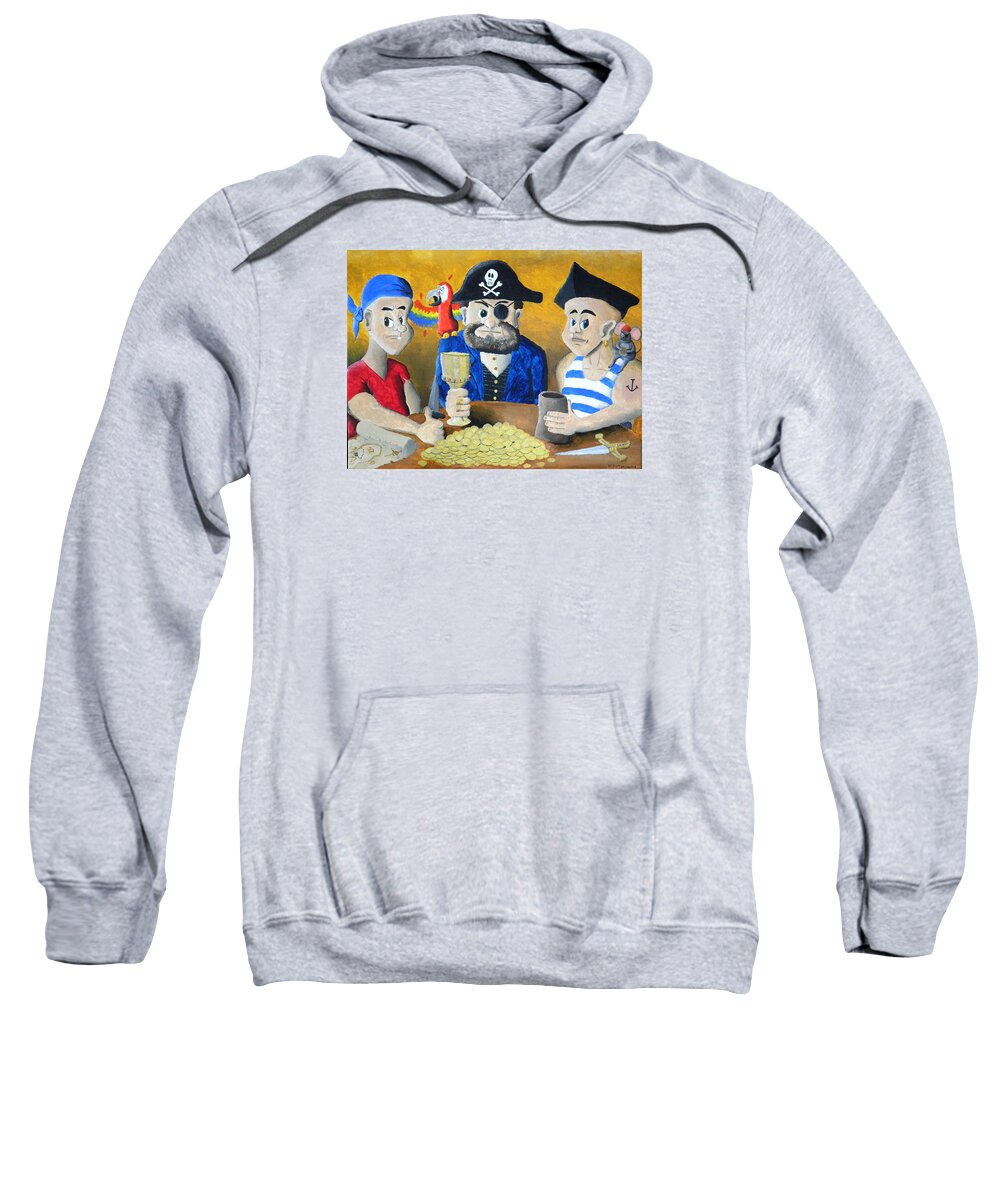 Pirates Sweatshirt featuring the painting Pirates by Winton Bochanowicz
