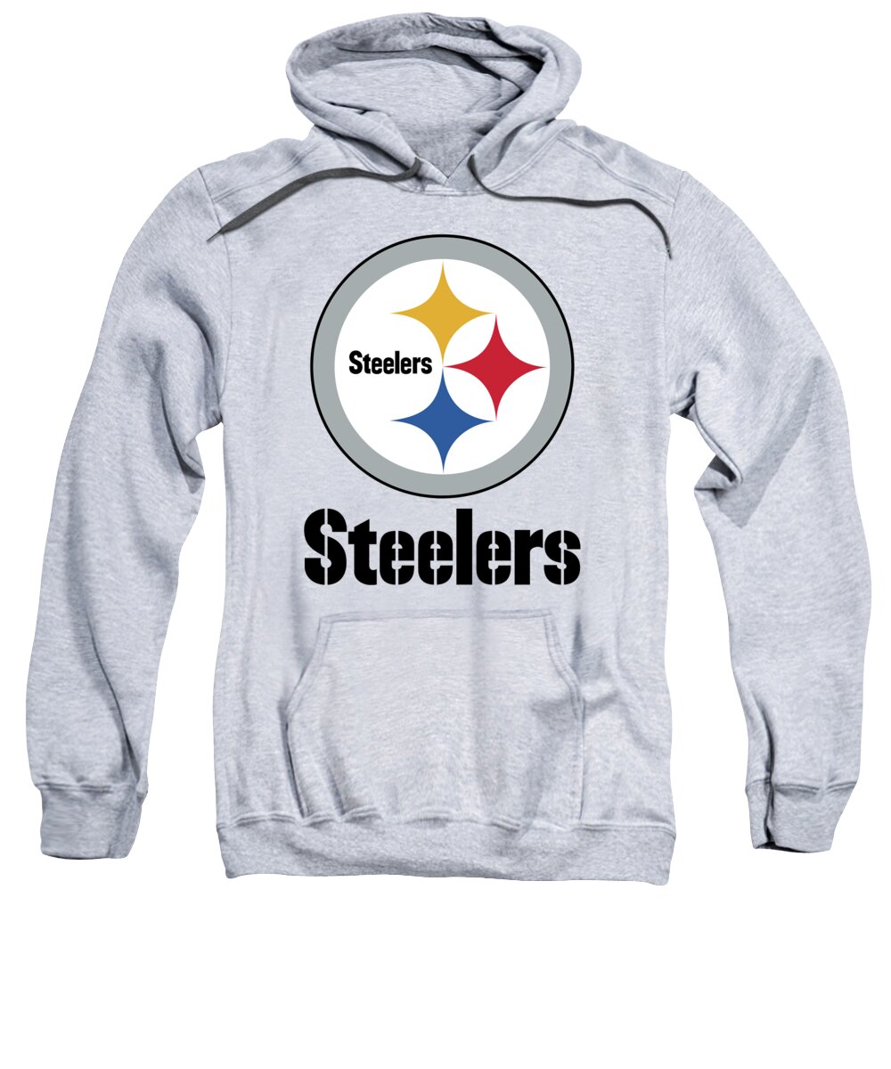 Pittsburgh Sweatshirt featuring the mixed media Pittsburgh Steelers Translucent Steel by Movie Poster Prints
