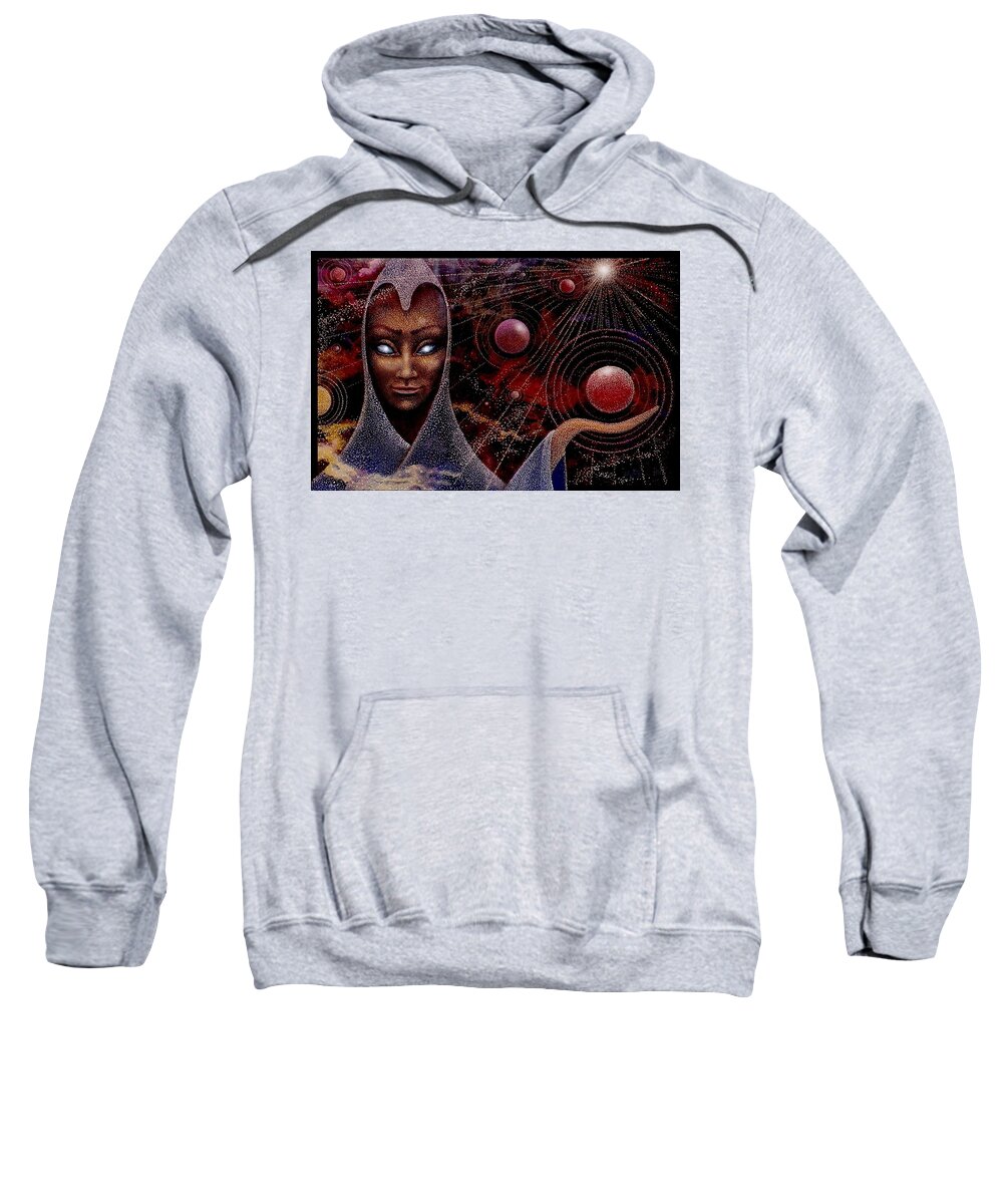 Creator Angel Sweatshirt featuring the painting Planet Creator by Hartmut Jager