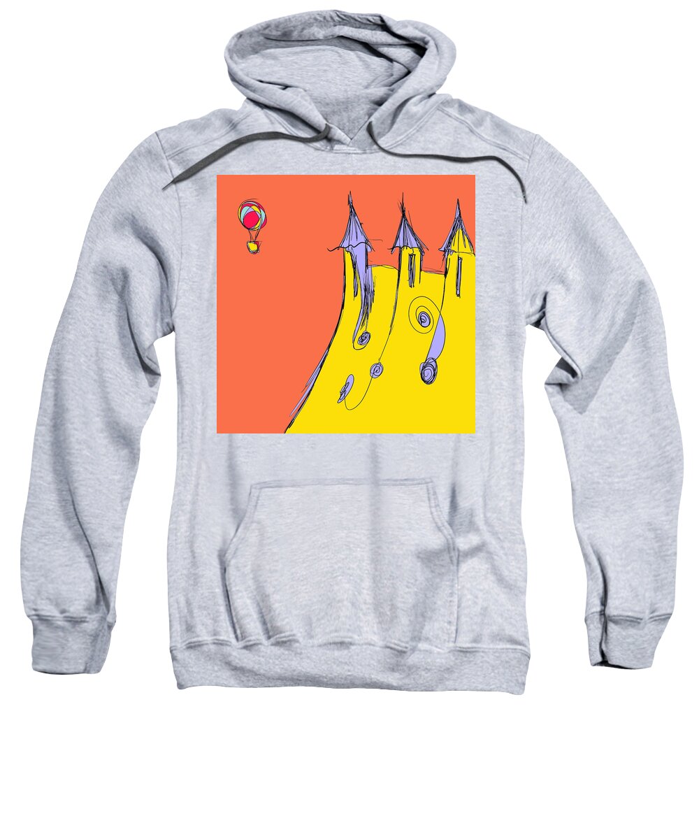 Balloon Sweatshirt featuring the drawing Popping In for a Visit by Jason Nicholas