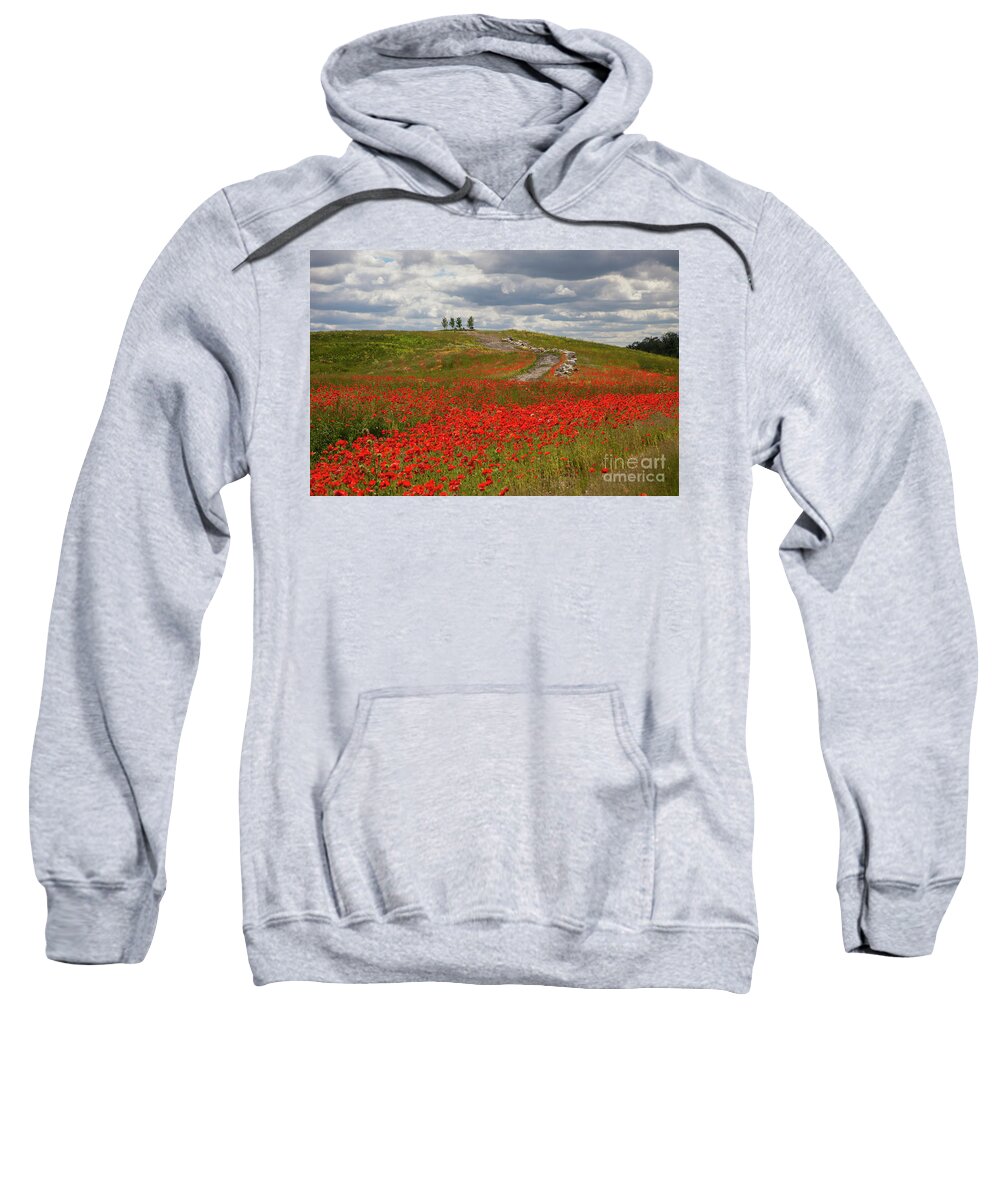 Poppy Field Sweatshirt featuring the photograph Poppy Field 2 by Timothy Johnson
