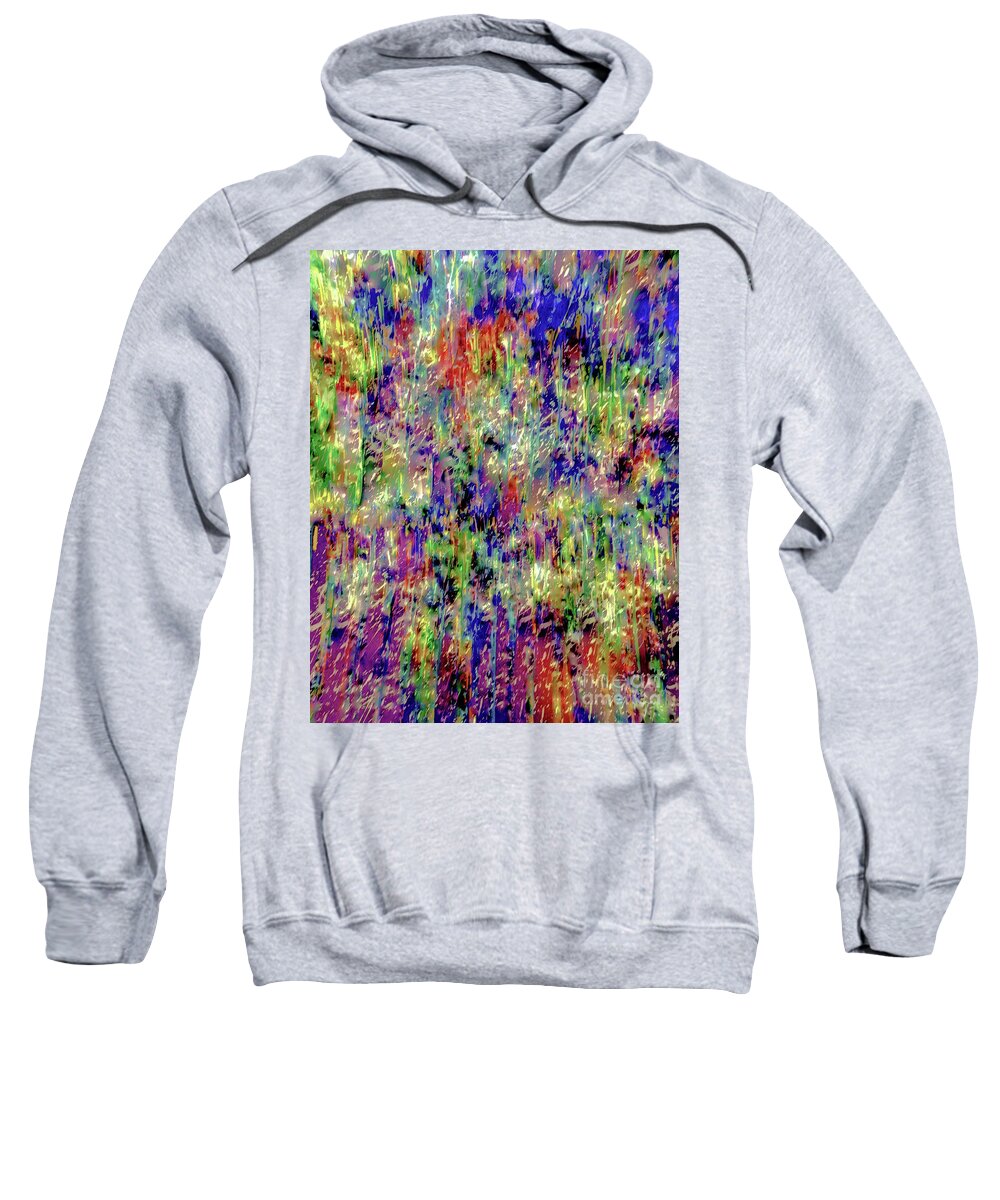 Abstract Painting Sweatshirt featuring the mixed media Poppy Fields Forever by Catalina Walker