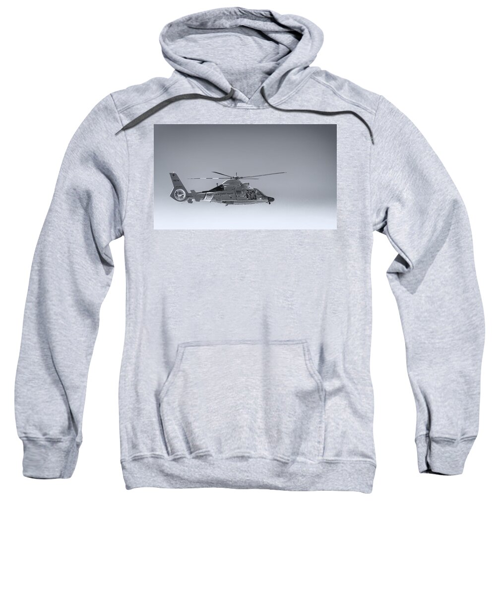 Port Angeles Sweatshirt featuring the photograph Port Angeles Coast Guard helicopter by Paul W Sharpe Aka Wizard of Wonders