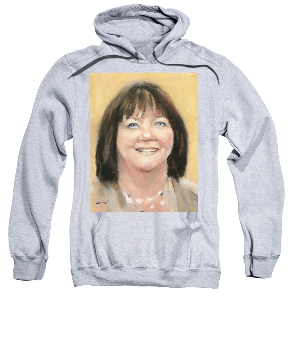Portrait Sweatshirt featuring the painting Portrait of JoAnn by Synnove Pettersen