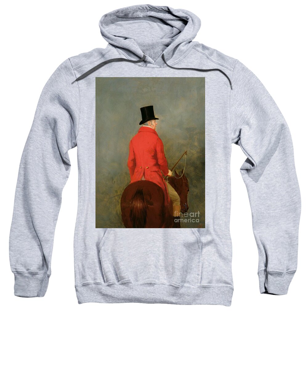 Hunting Sweatshirt featuring the painting Portrait of Thomas Cholmondeley by Henry Calvert