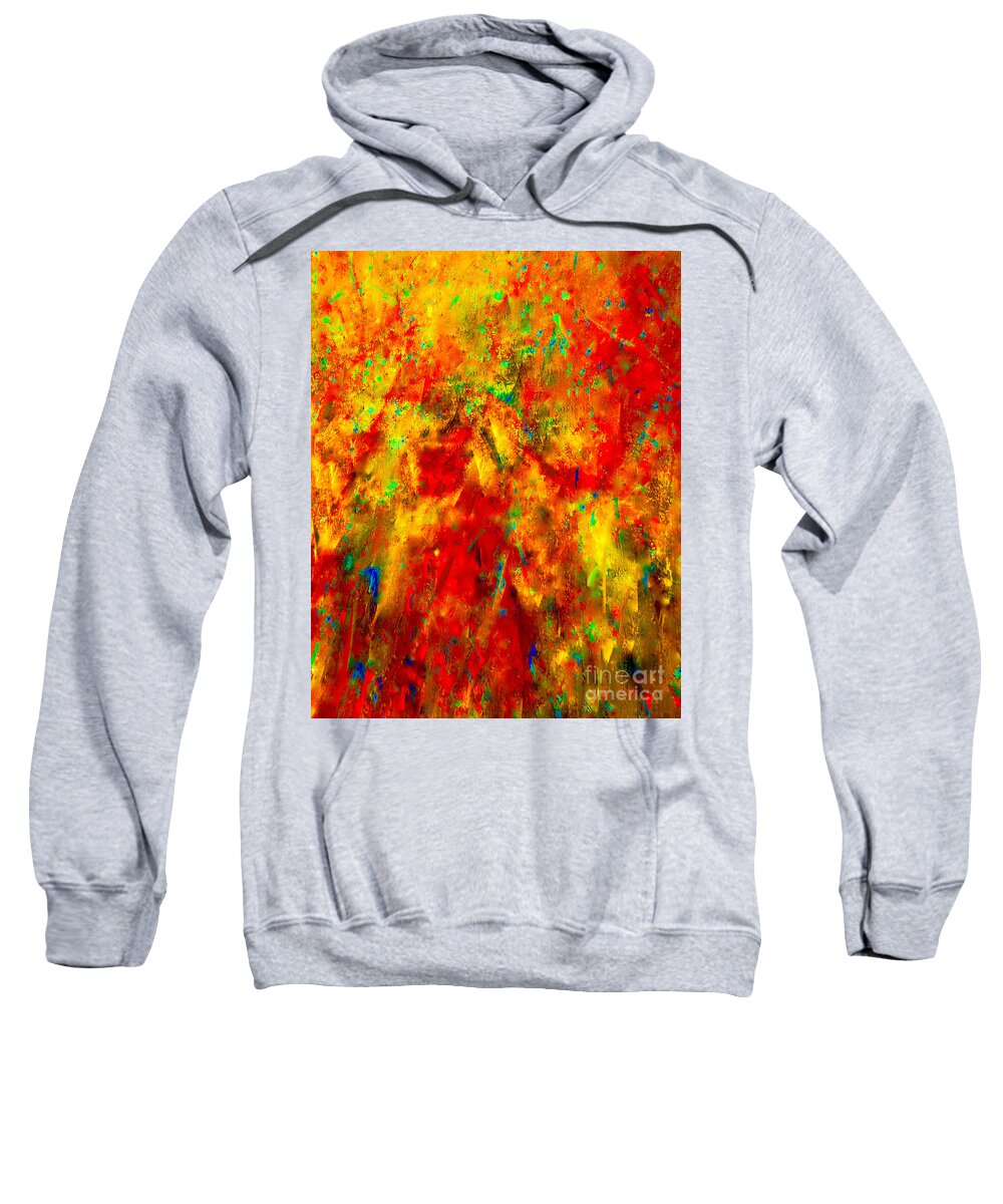 Painting-abstract Sweatshirt featuring the mixed media Precious Jewels Of The Nile River by Catalina Walker