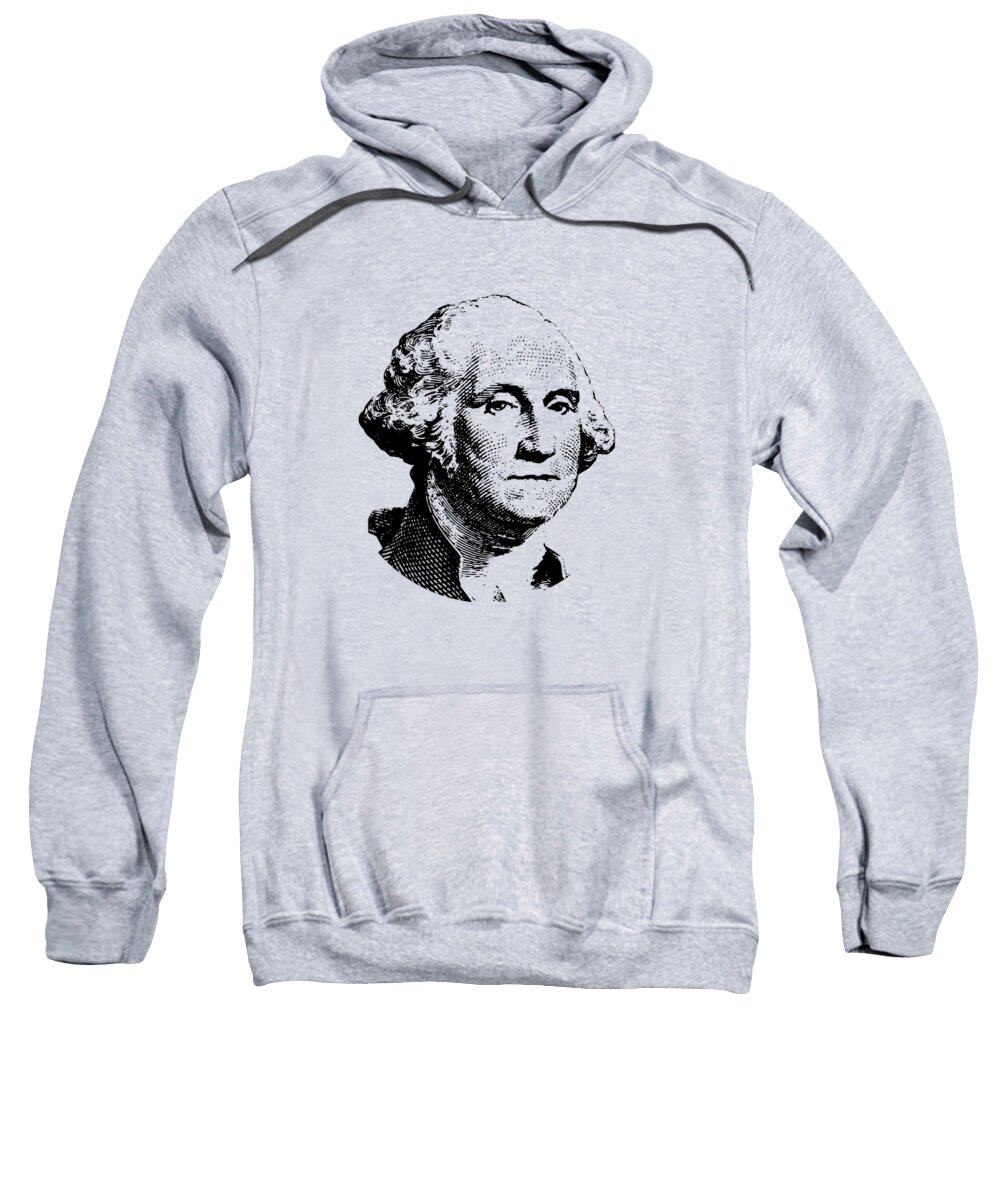 General George Washington Sweatshirt featuring the digital art President Washington by War Is Hell Store