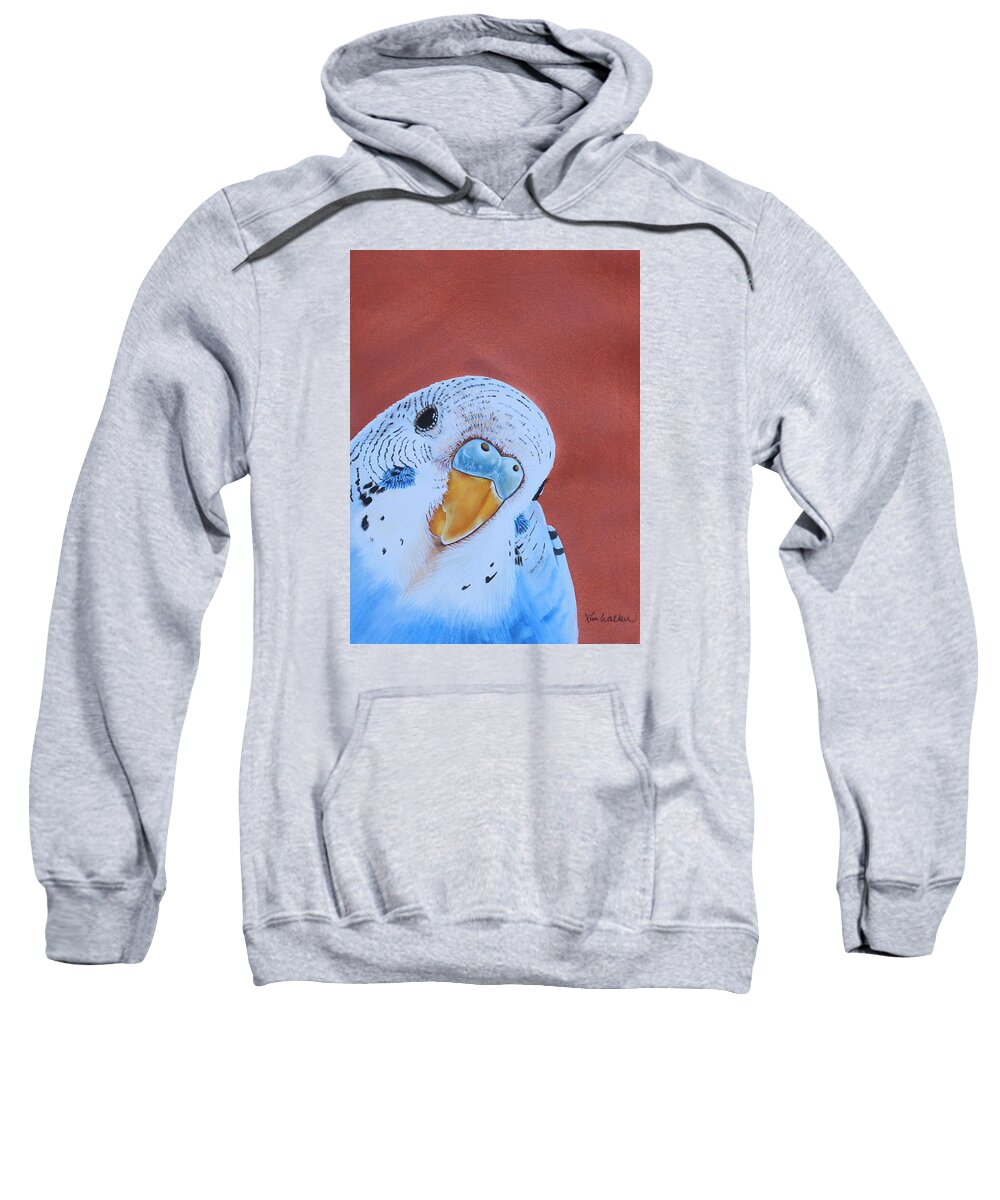 Bird Sweatshirt featuring the painting Pretty Boy Watercolor by Kimberly Walker