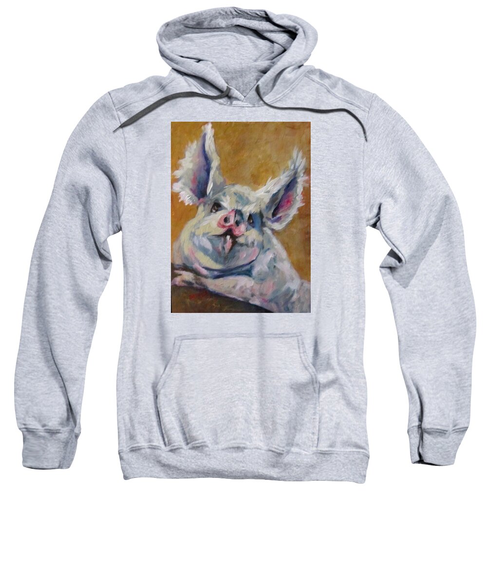 Pigs Sweatshirt featuring the painting Pretty Petunia by Barbara O'Toole