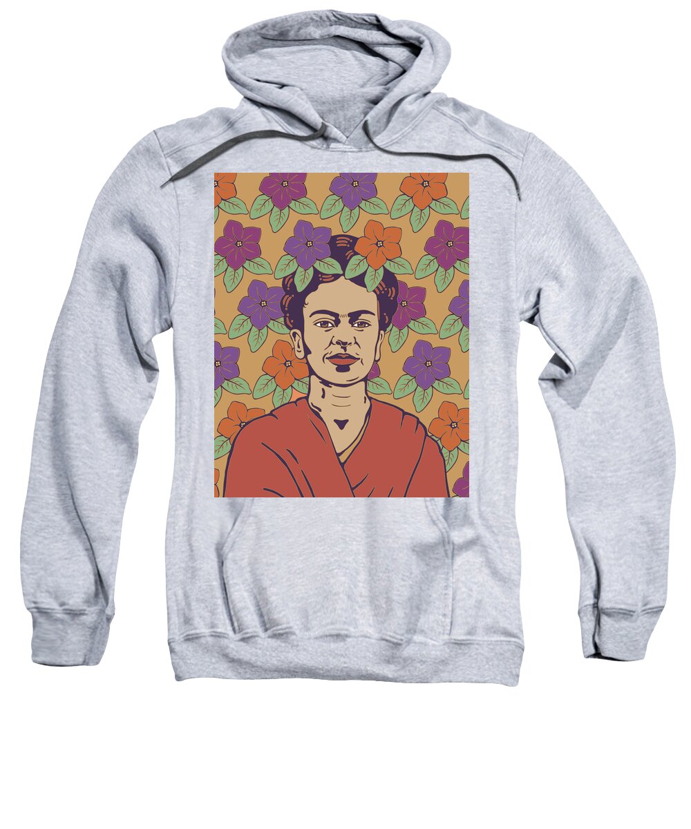 Frida Kahlo Sweatshirt featuring the digital art Print by Linda Ruiz-Lozito