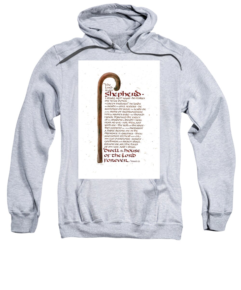 Bible Books Sweatshirt featuring the painting Psalm 23 by Judy Dodds