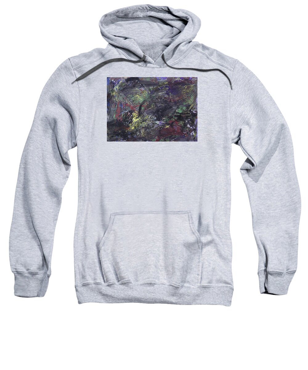 Abstract Sweatshirt featuring the painting Purple Chitlyns by Julius Hannah