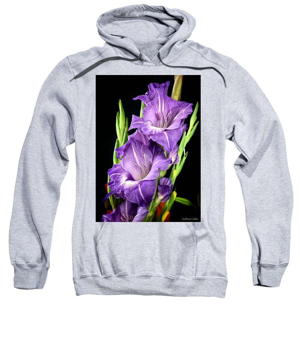 Macro Sweatshirt featuring the photograph Purple Flower by Nathan Little