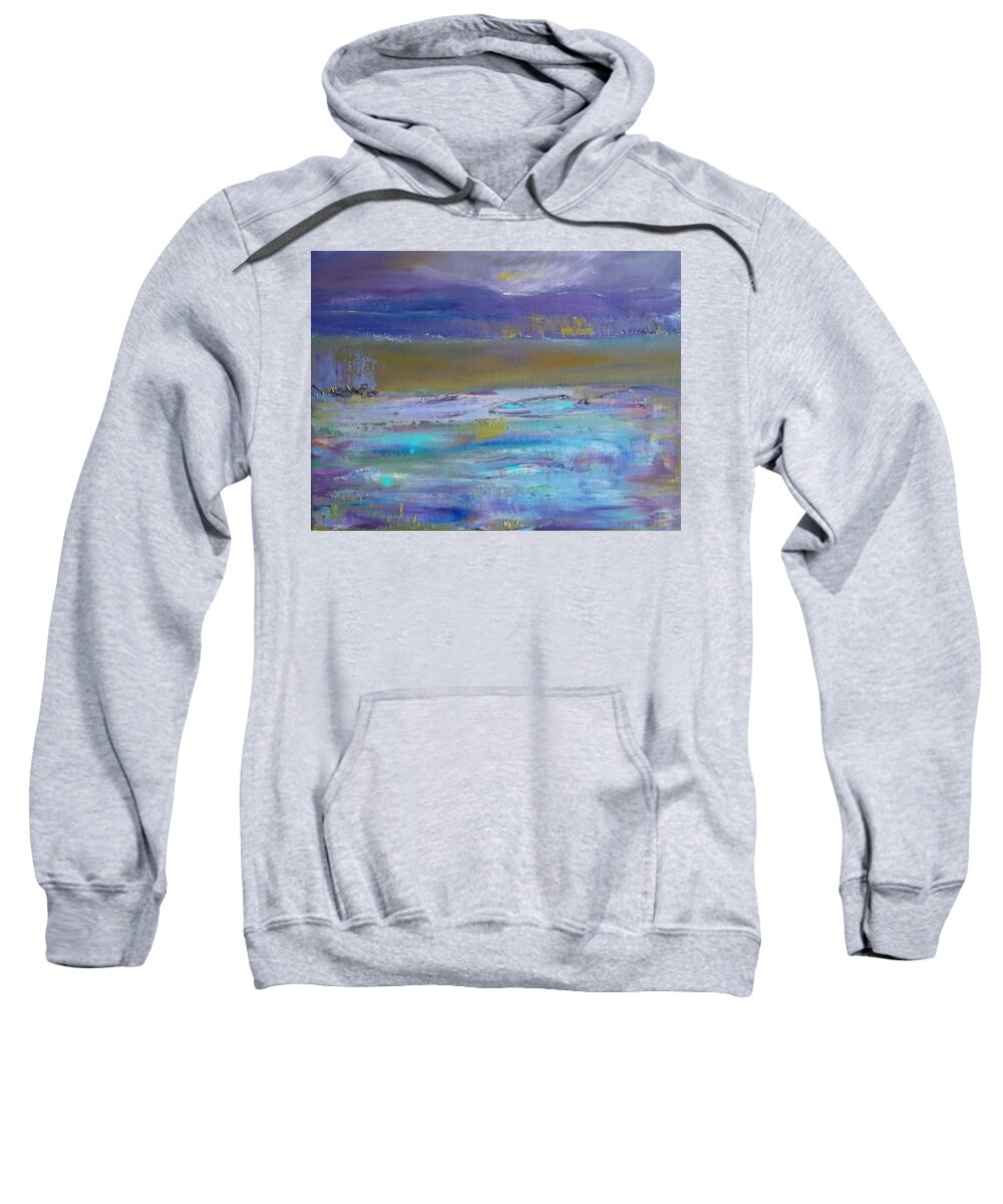 Abstract Sweatshirt featuring the painting Purple Haze by Susan Esbensen