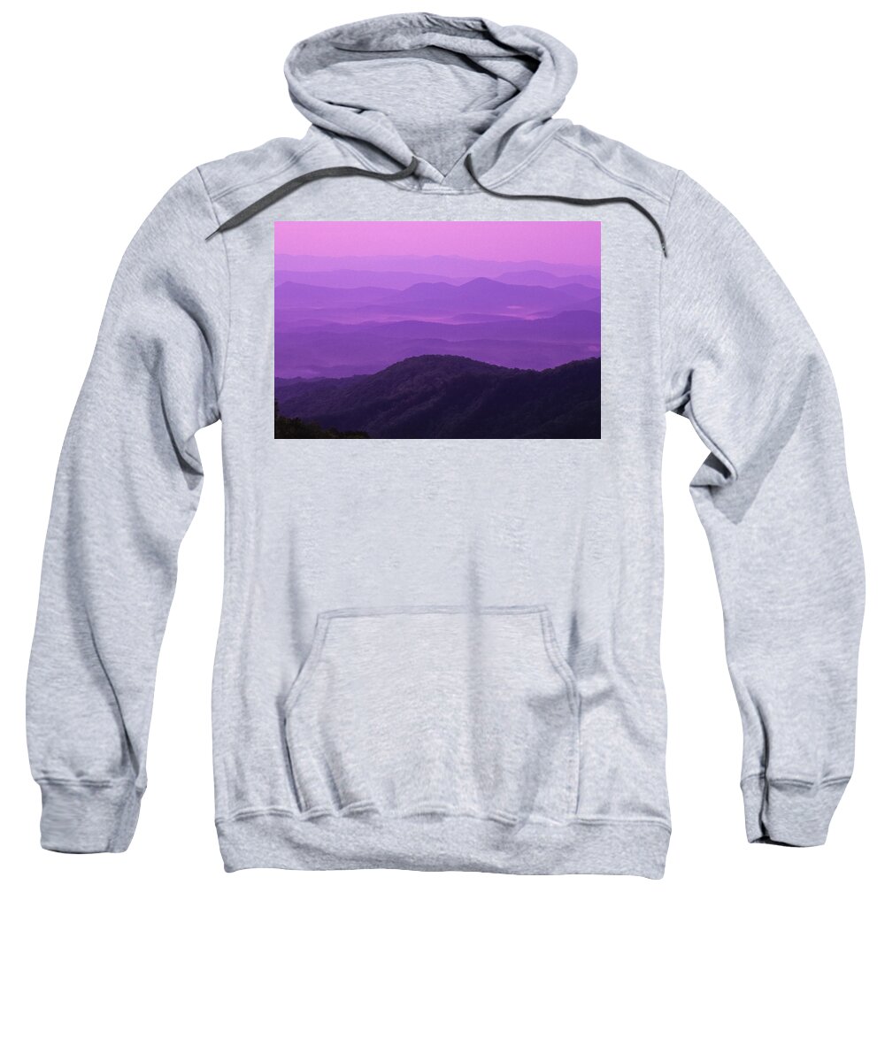 Asheville Sweatshirt featuring the photograph Purple Mountains by Joye Ardyn Durham