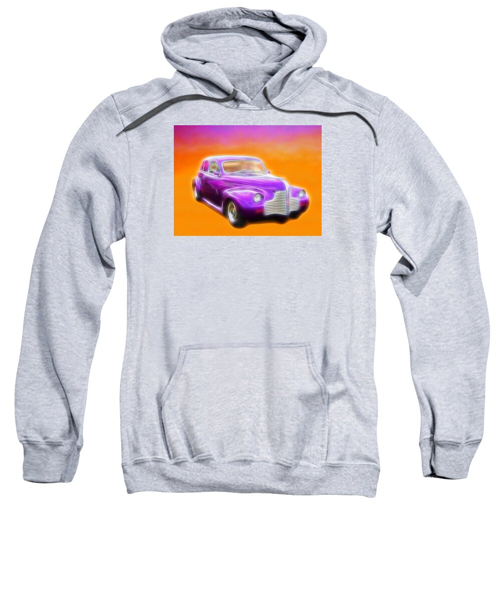 Classic Cars Sweatshirt featuring the digital art Purple Shadow Cruiser by Rick Wicker