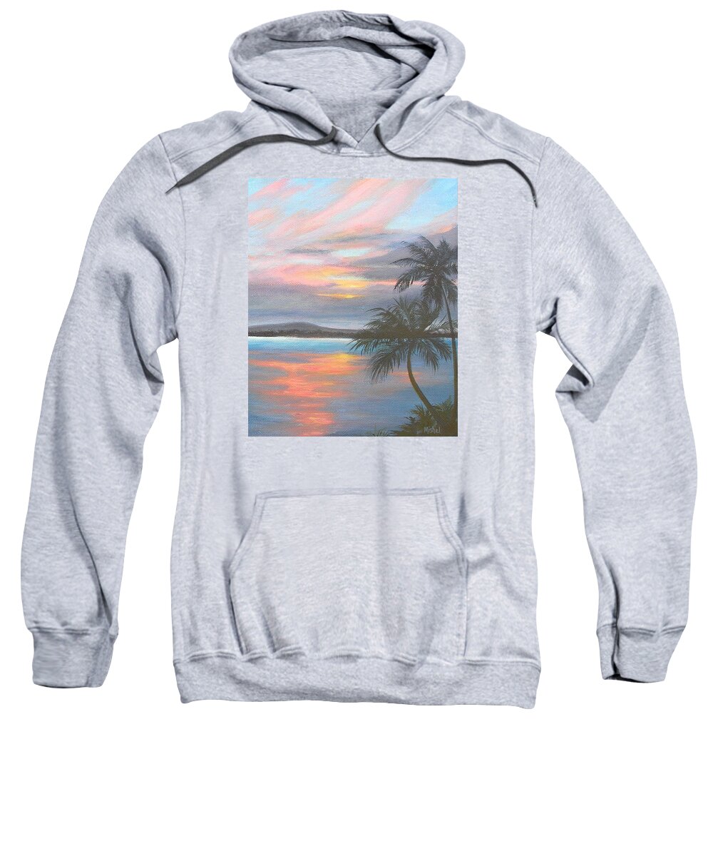 Sunset Sweatshirt featuring the painting PV Skies by Mishel Vanderten