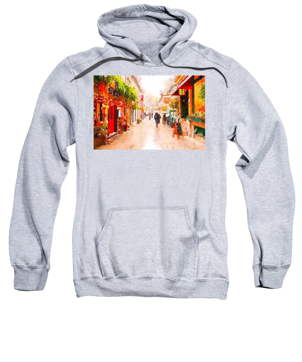 Digitalart Sweatshirt featuring the digital art Quartier Petit Champlain 1 by Julius Reque