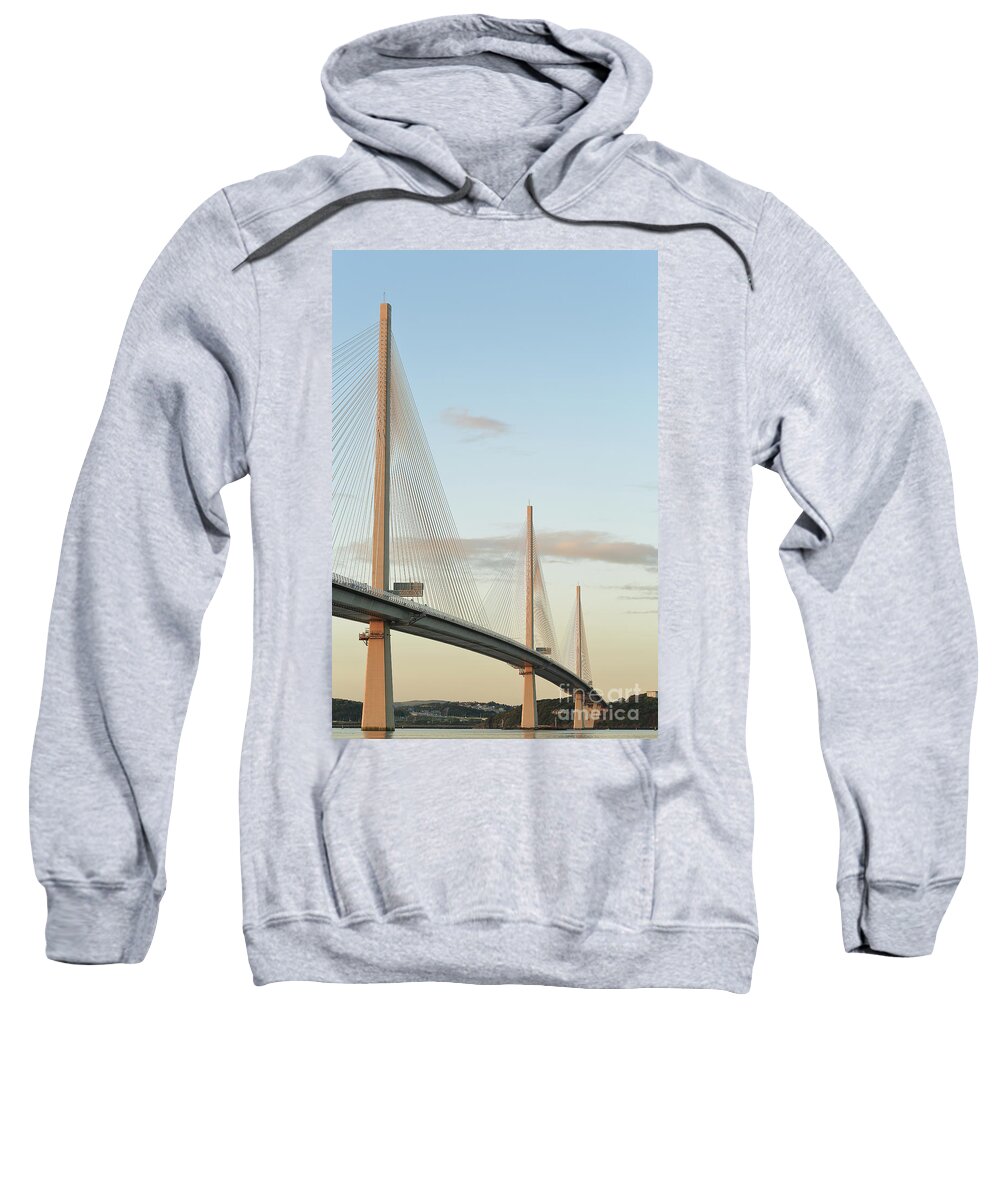 Queensferry Crossing Sweatshirt featuring the photograph Queensferry Crossing at Sunset by Maria Gaellman