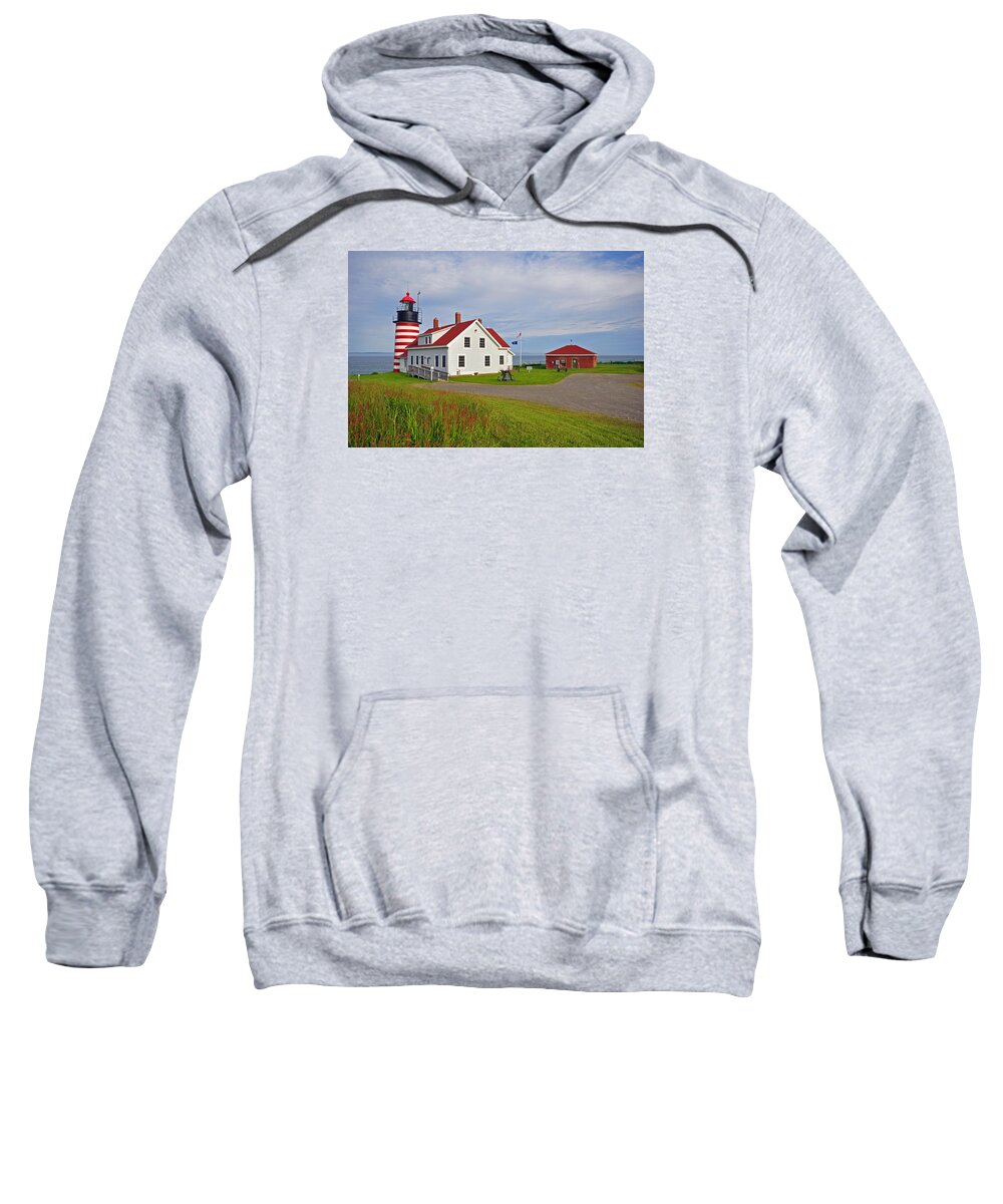 Quoddy Head Lighthouse Sweatshirt featuring the photograph Quoddy Head Lighthouse by Glenn Gordon