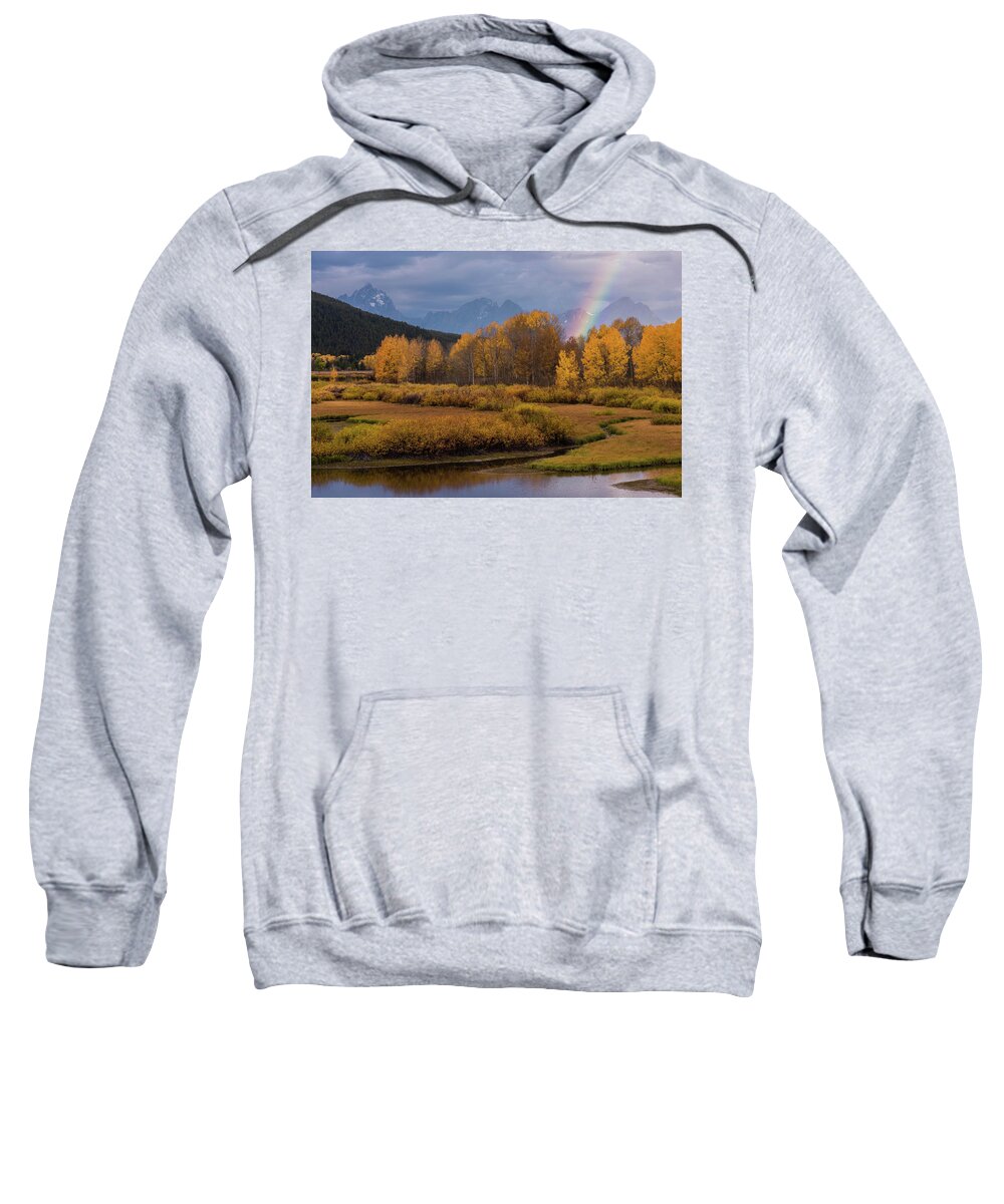 Scenery Sweatshirt featuring the photograph Rainbow's End by Jody Partin