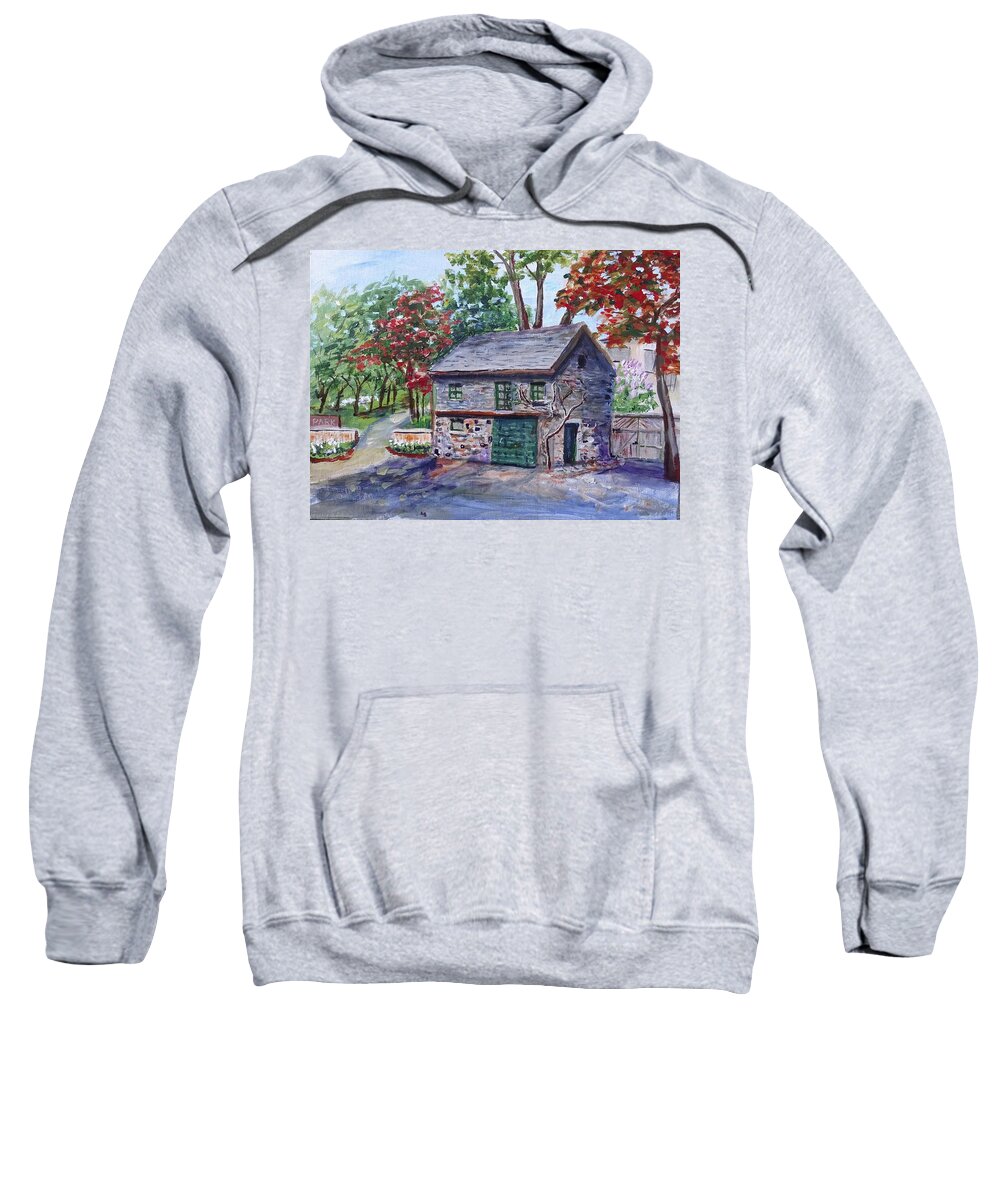 Ramsden Sweatshirt featuring the painting Ramsden Carriage House by Brent Arlitt