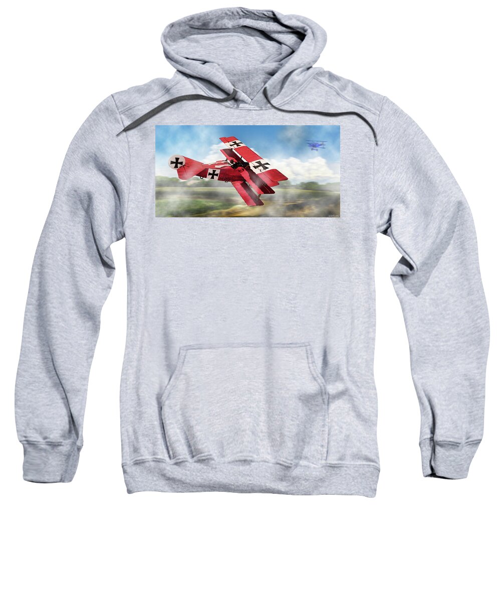 Red Baron Sweatshirt featuring the photograph Red Baron Panorama - Lord of the Skies by Weston Westmoreland