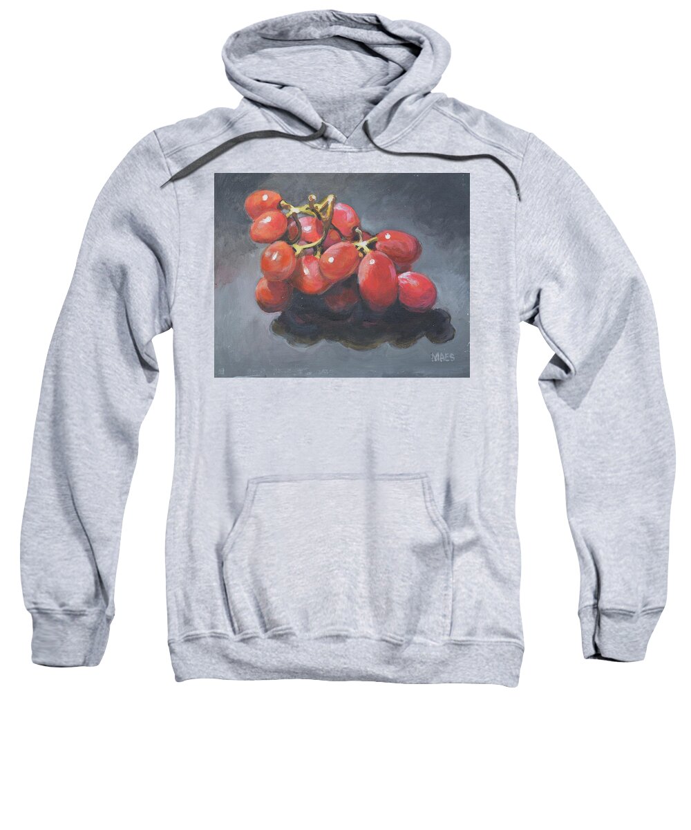 Red Grapes Sweatshirt featuring the painting Red bunch by Walt Maes