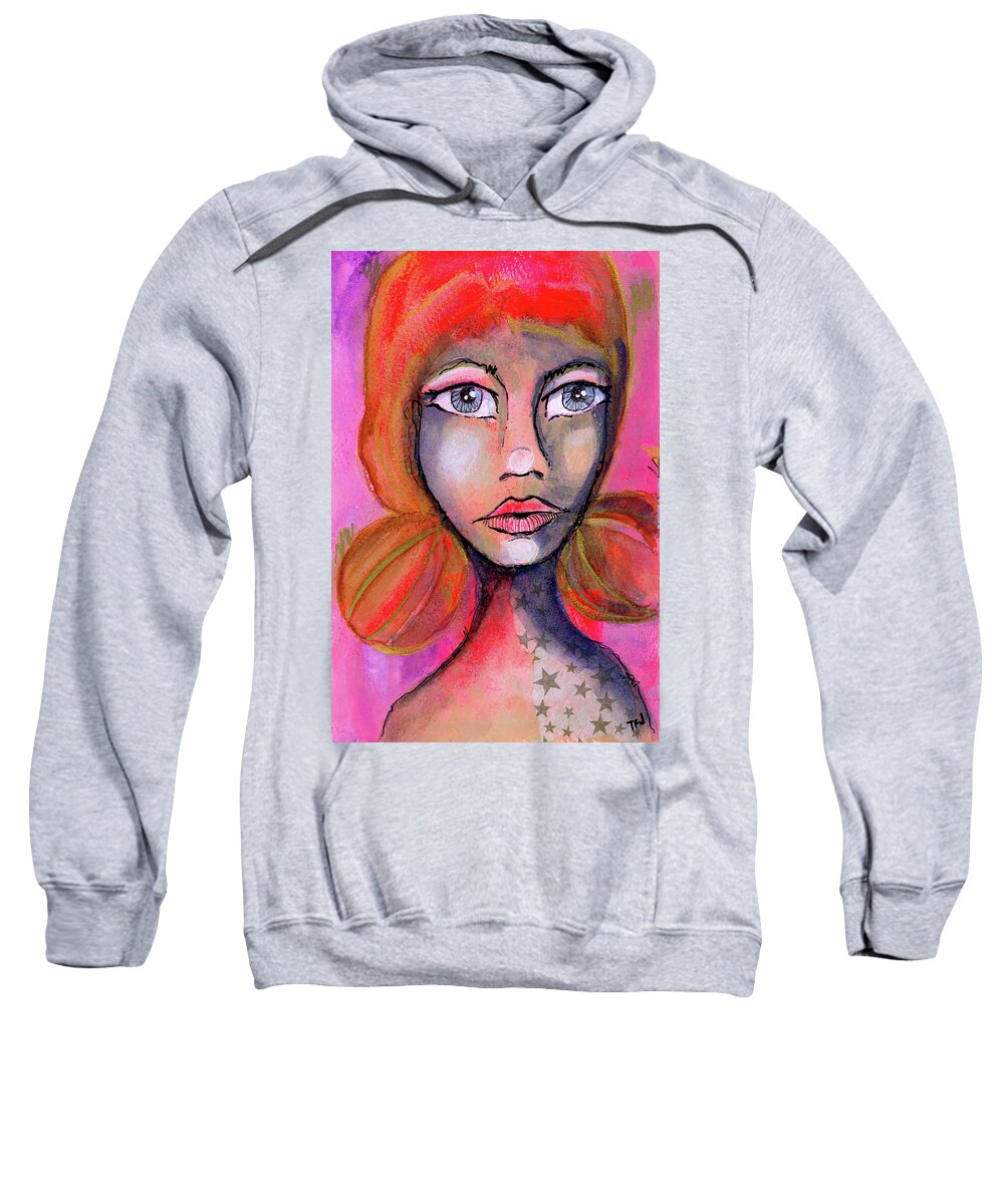 Painting Sweatshirt featuring the painting Red Jane by Tonya Doughty