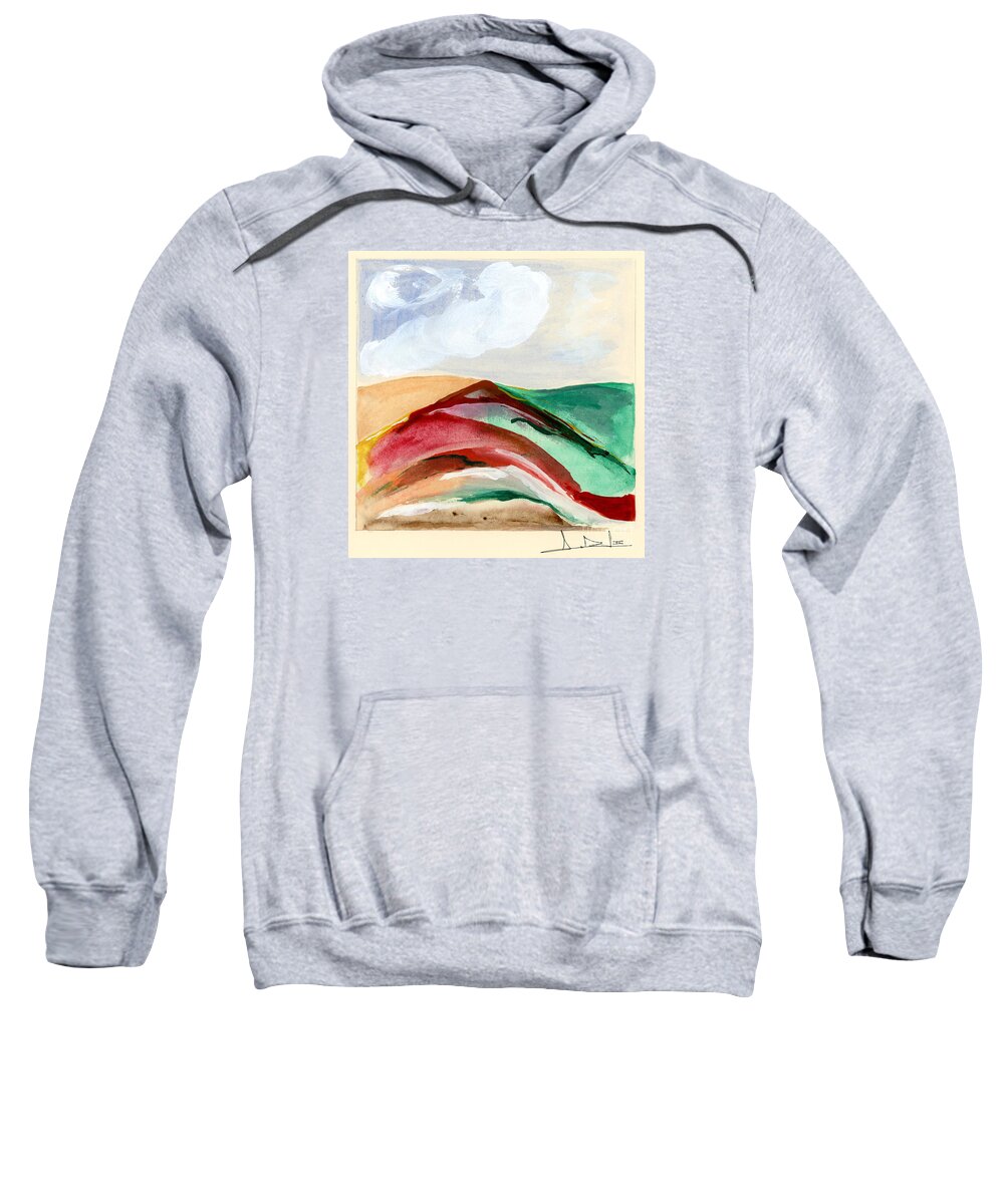 Abstract Sweatshirt featuring the painting Red Mountain Dawn by George D Gordon III