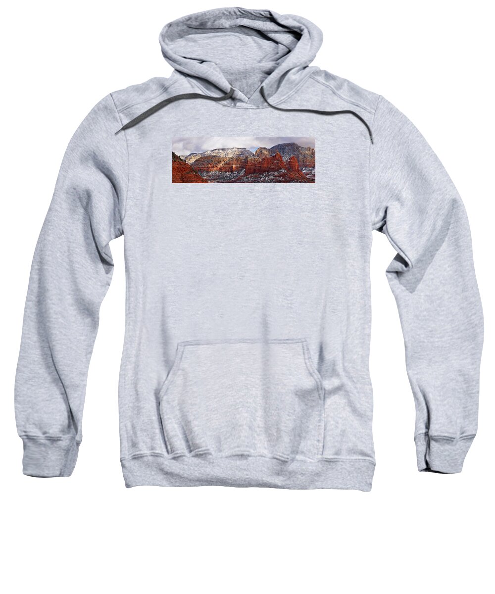Landscape Sweatshirt featuring the photograph Red Rock Peaks by Leda Robertson