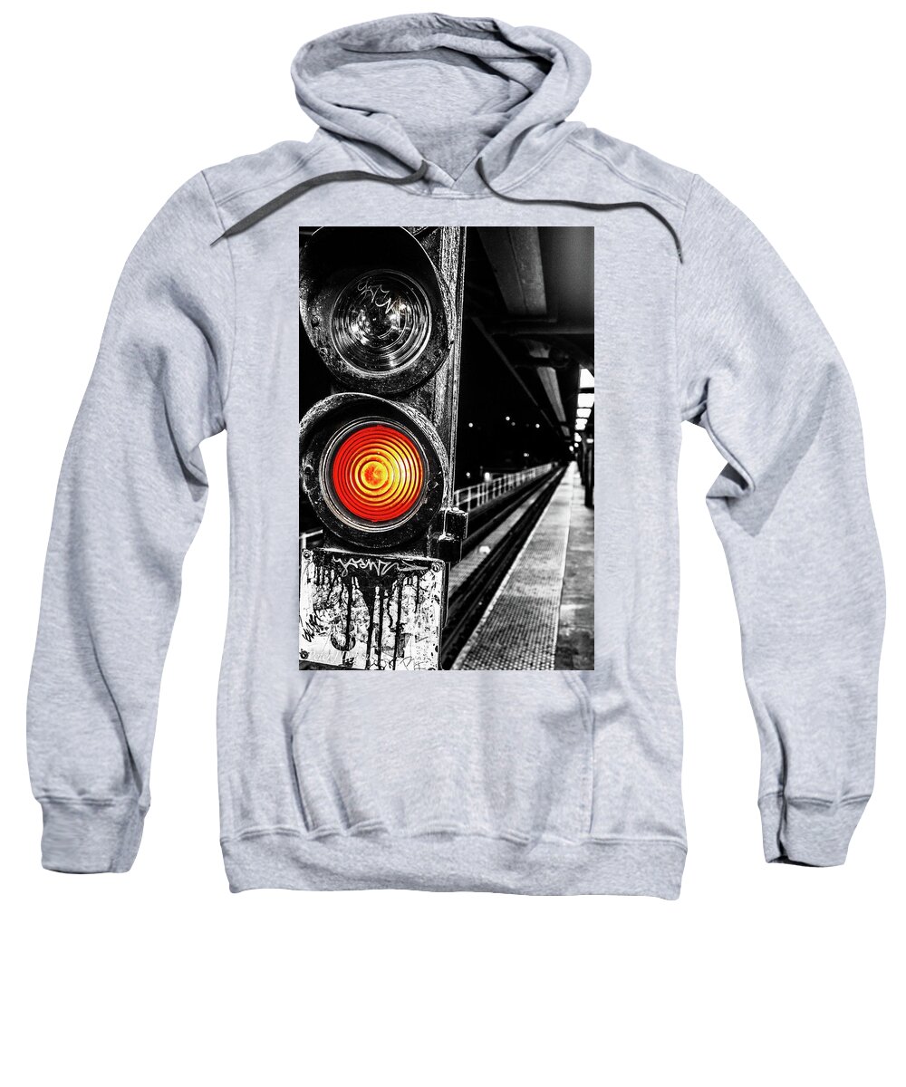 Red Sweatshirt featuring the photograph Red Signals Ahead by Peter J DeJesus
