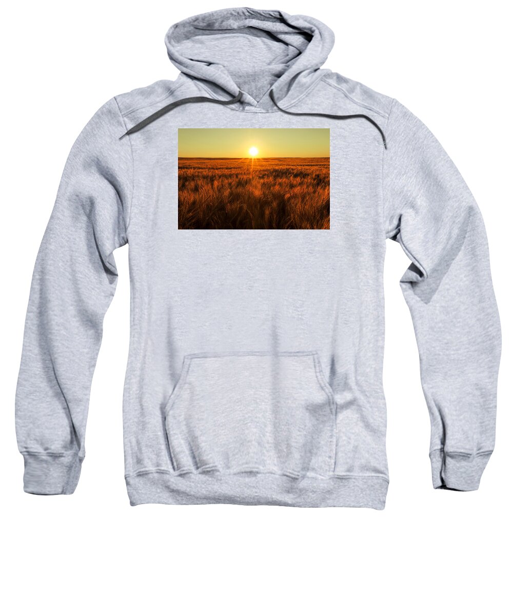 Horizontal Sweatshirt featuring the photograph Red Sky Wheat by Todd Klassy