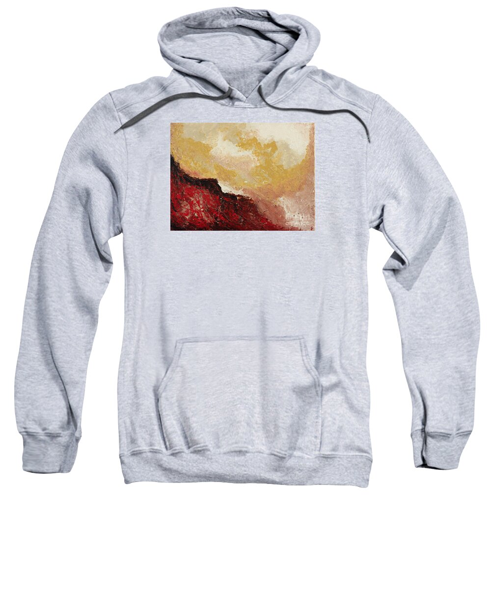 Swirl Sweatshirt featuring the painting Red Waves by Preethi Mathialagan