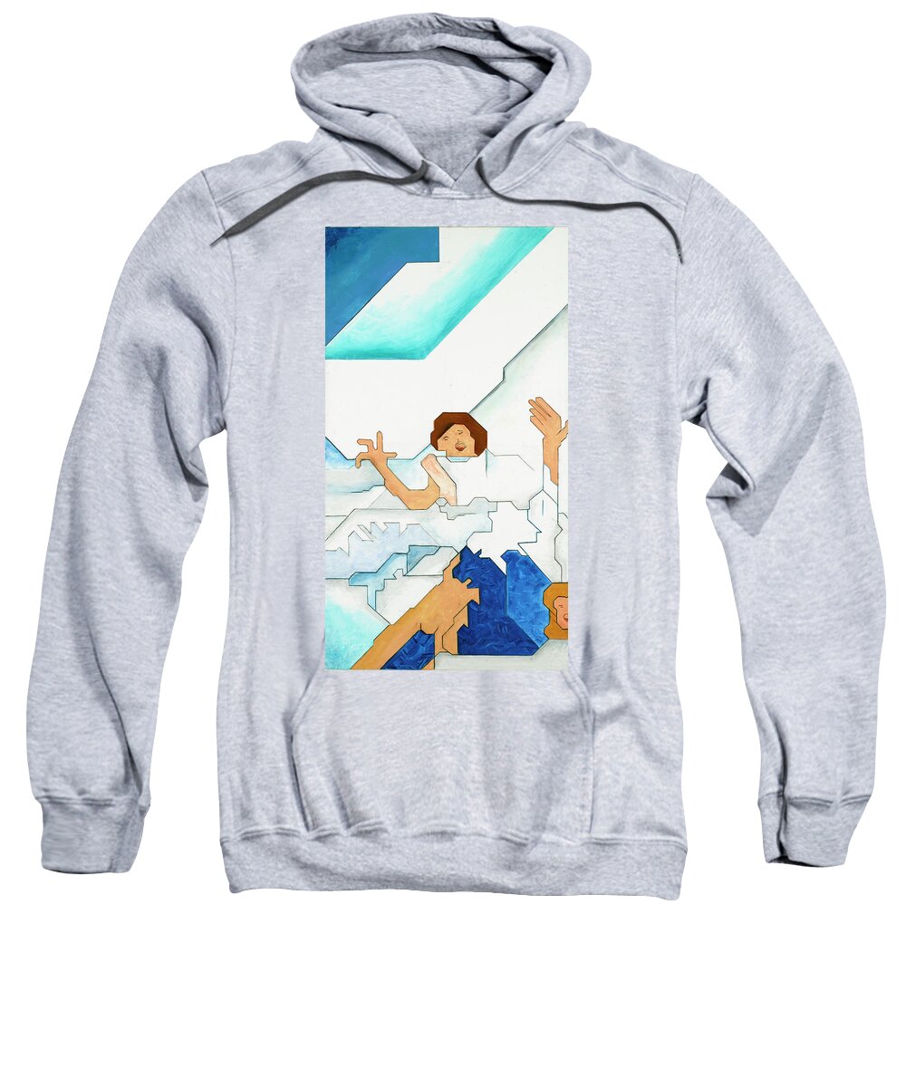Abstract Sweatshirt featuring the painting Requiem per i morti dell alluvione - Part I by Willy Wiedmann