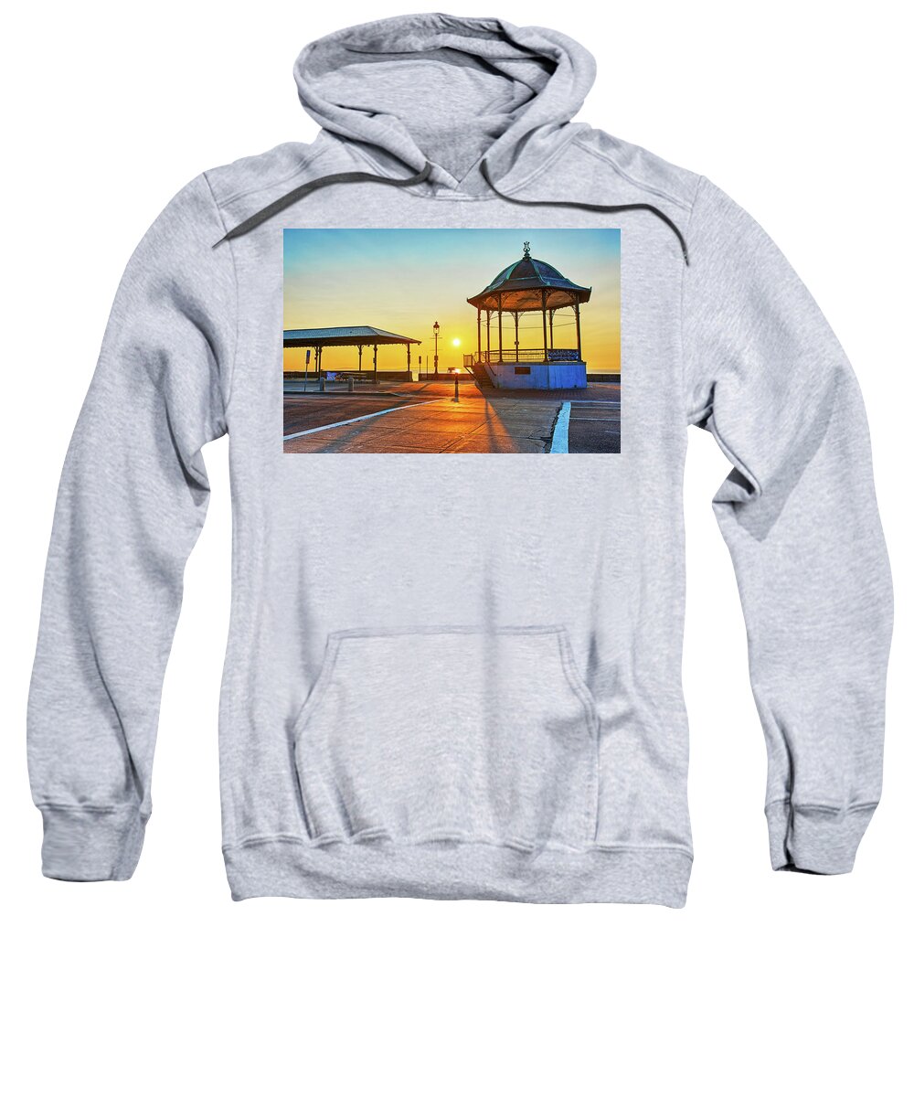 Revere Sweatshirt featuring the photograph Revere Beach Bandstand at Sunrise Revere Beach by Toby McGuire