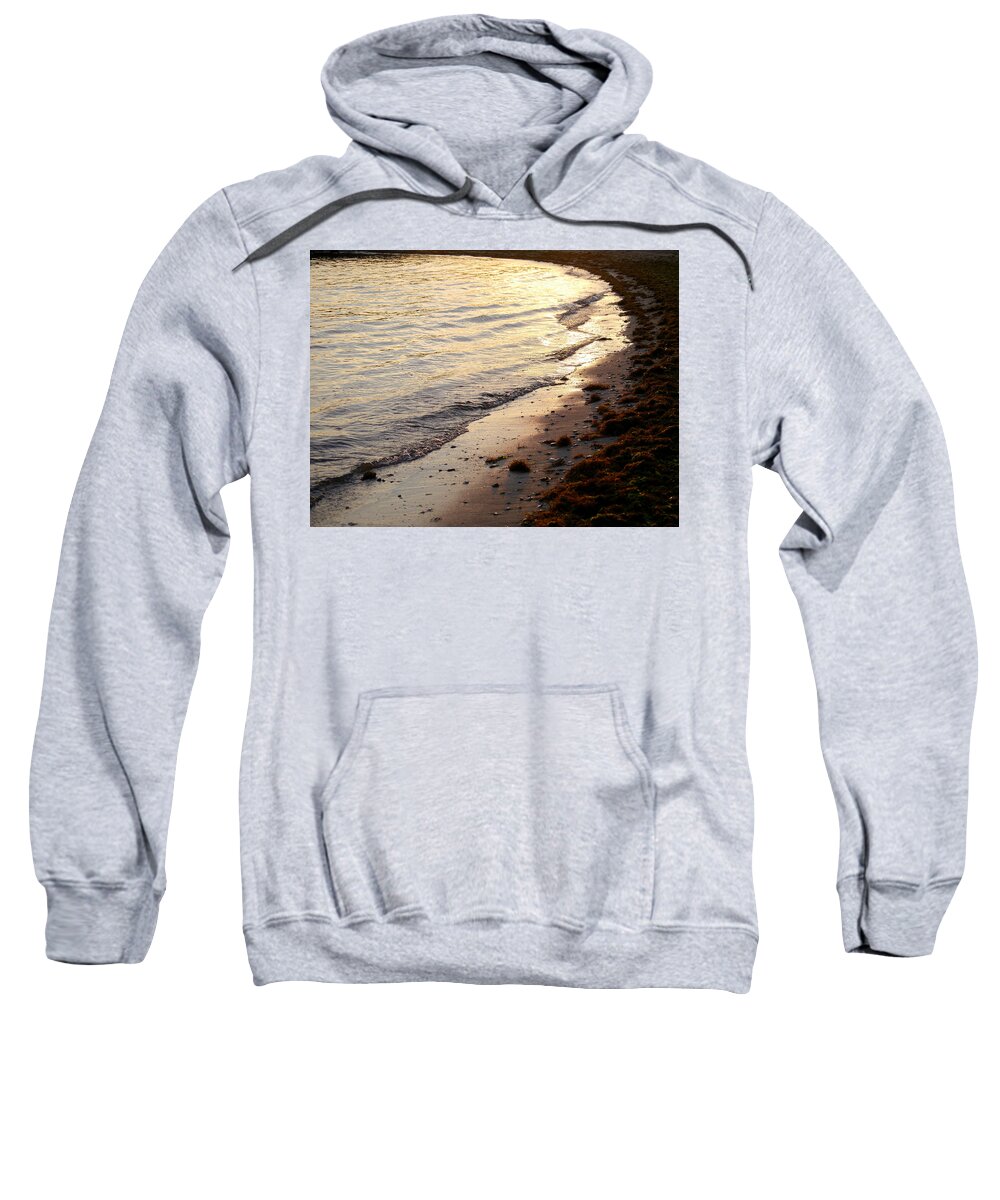 Wave. Seaweed Sweatshirt featuring the photograph River Beach by Lara Morrison