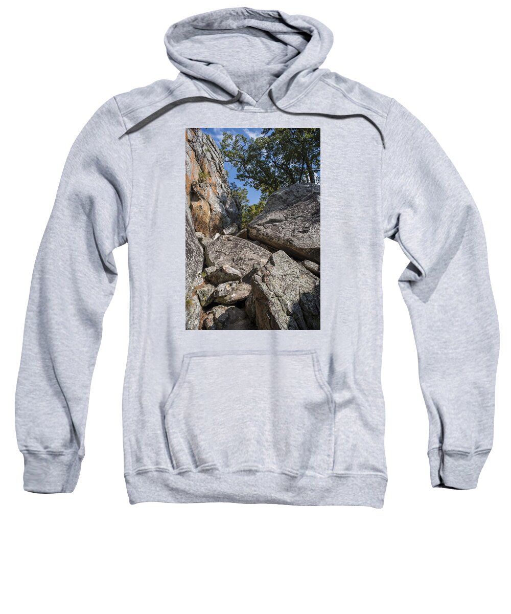History Sweatshirt featuring the photograph Robbers Cave Rocks by Robert Potts